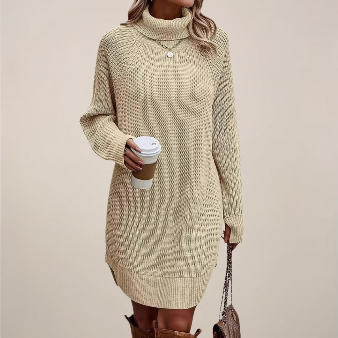 Sarah | Women’s Turtleneck Sweater Dress Long Sleeve