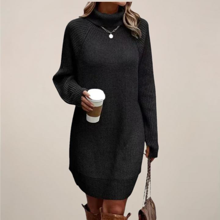 Sarah | Women’s Turtleneck Sweater Dress Long Sleeve