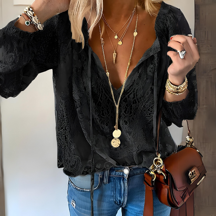 Maria | Women Elegant Boho V Neck Blouse