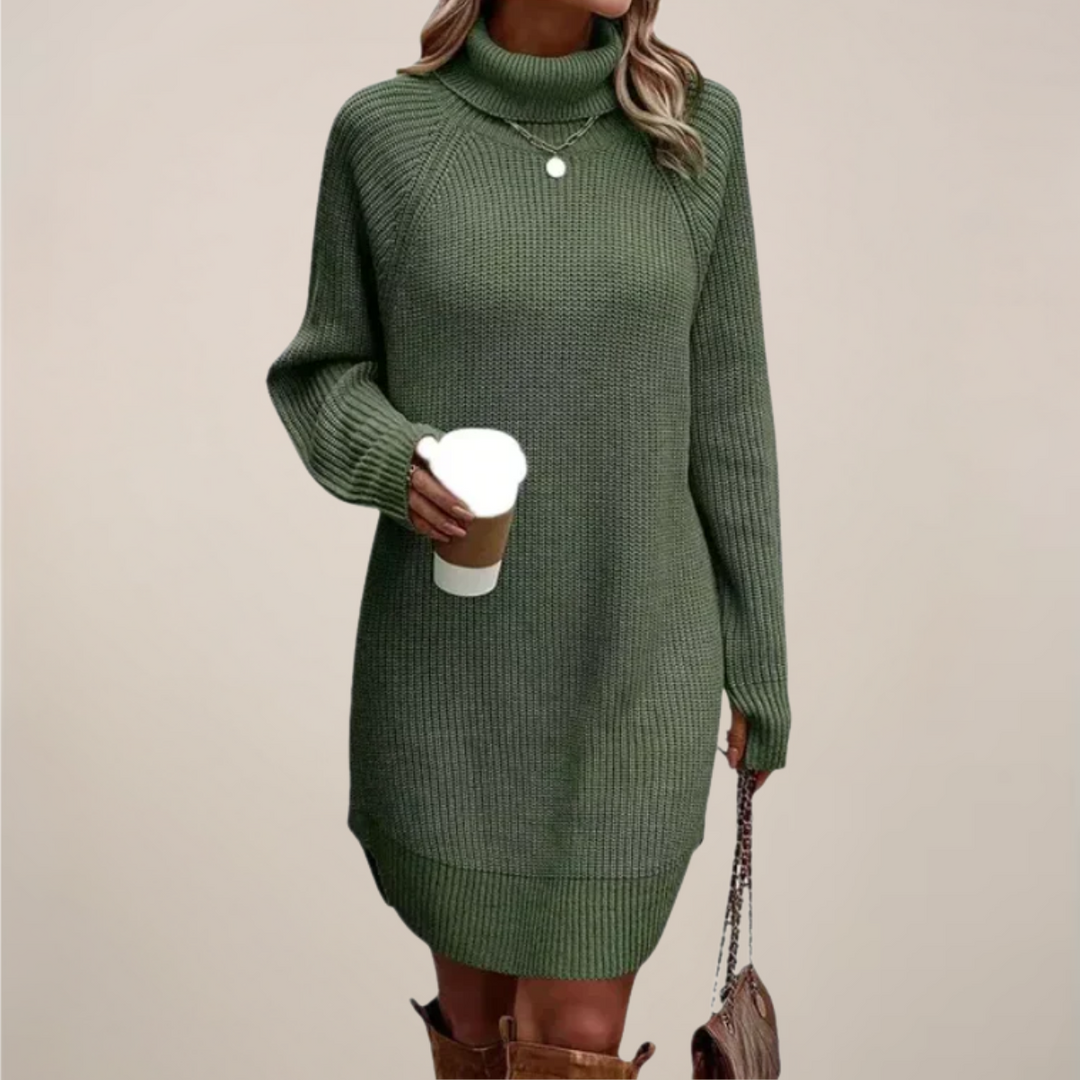 Sarah | Women’s Turtleneck Sweater Dress Long Sleeve