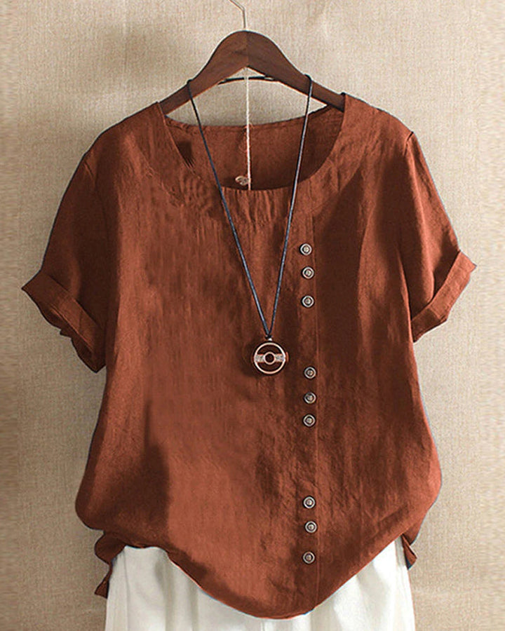 Beatrice | Women’s Summer Button Detail Casual Blouse