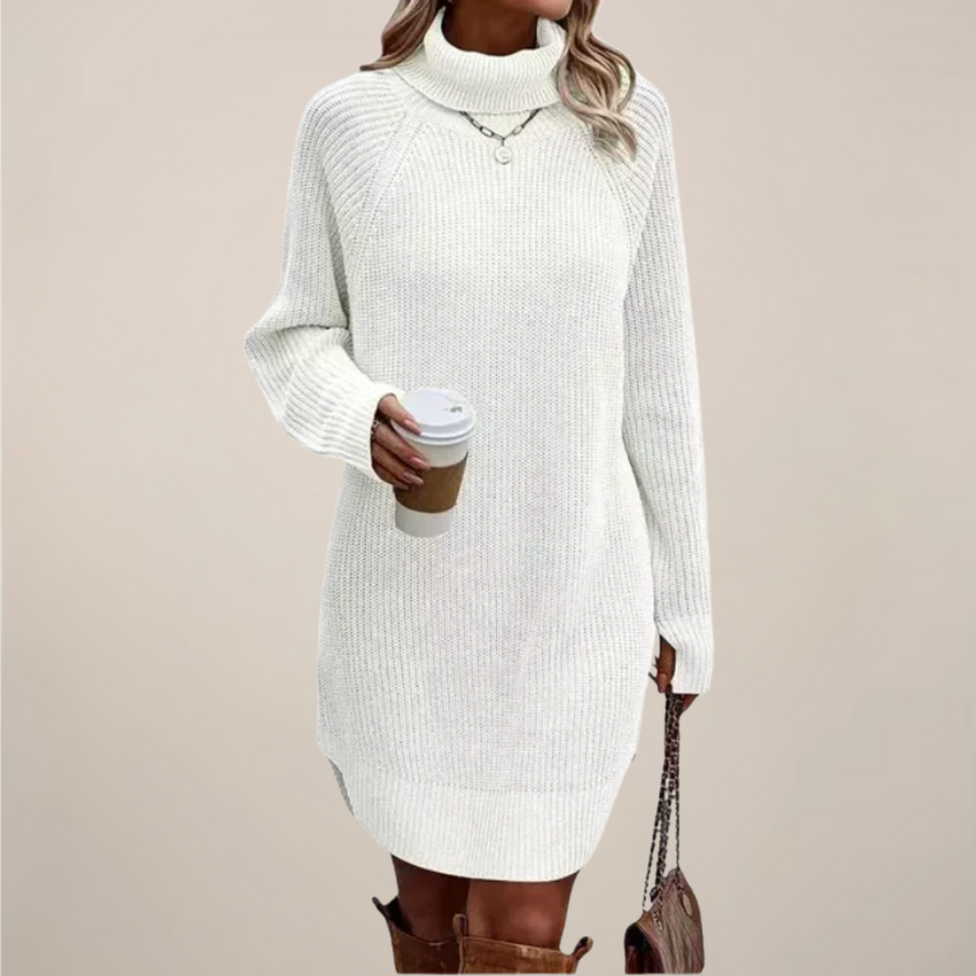 Sarah | Women’s Turtleneck Sweater Dress Long Sleeve