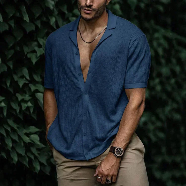 David | Men Casual Short Sleeve Button Shirt