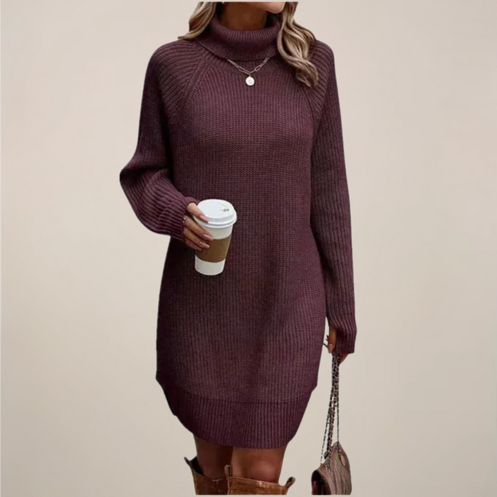 Sarah | Women’s Turtleneck Sweater Dress Long Sleeve