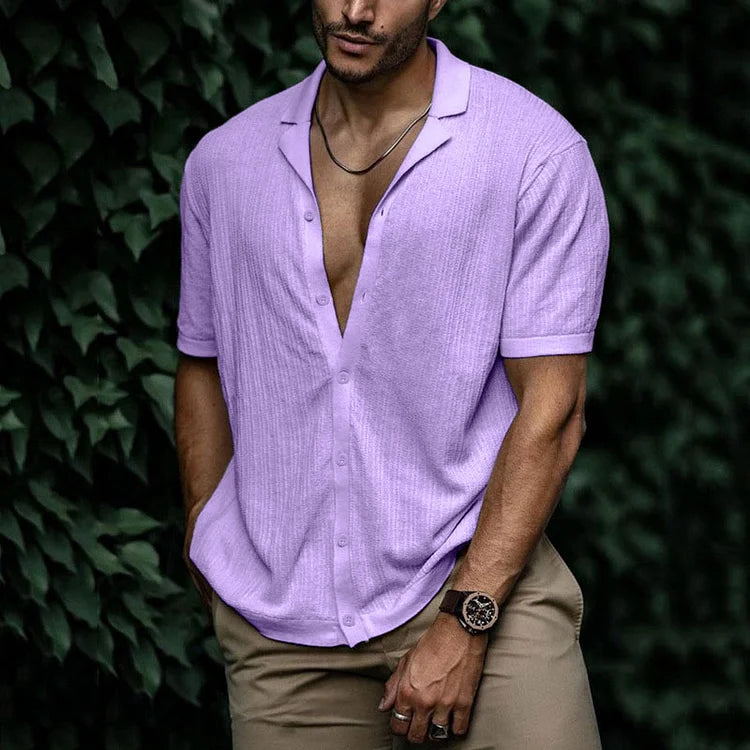 David | Men Casual Short Sleeve Button Shirt