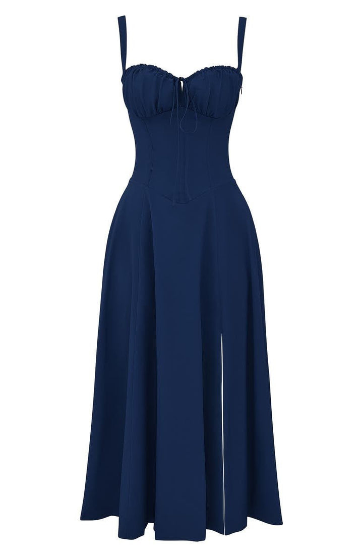 Samantha | Women’s Corset Midi Dress Flowing Skirt