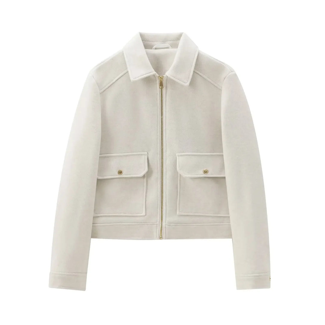 Emily | Women’s Zippered Wool Bomber Jacket
