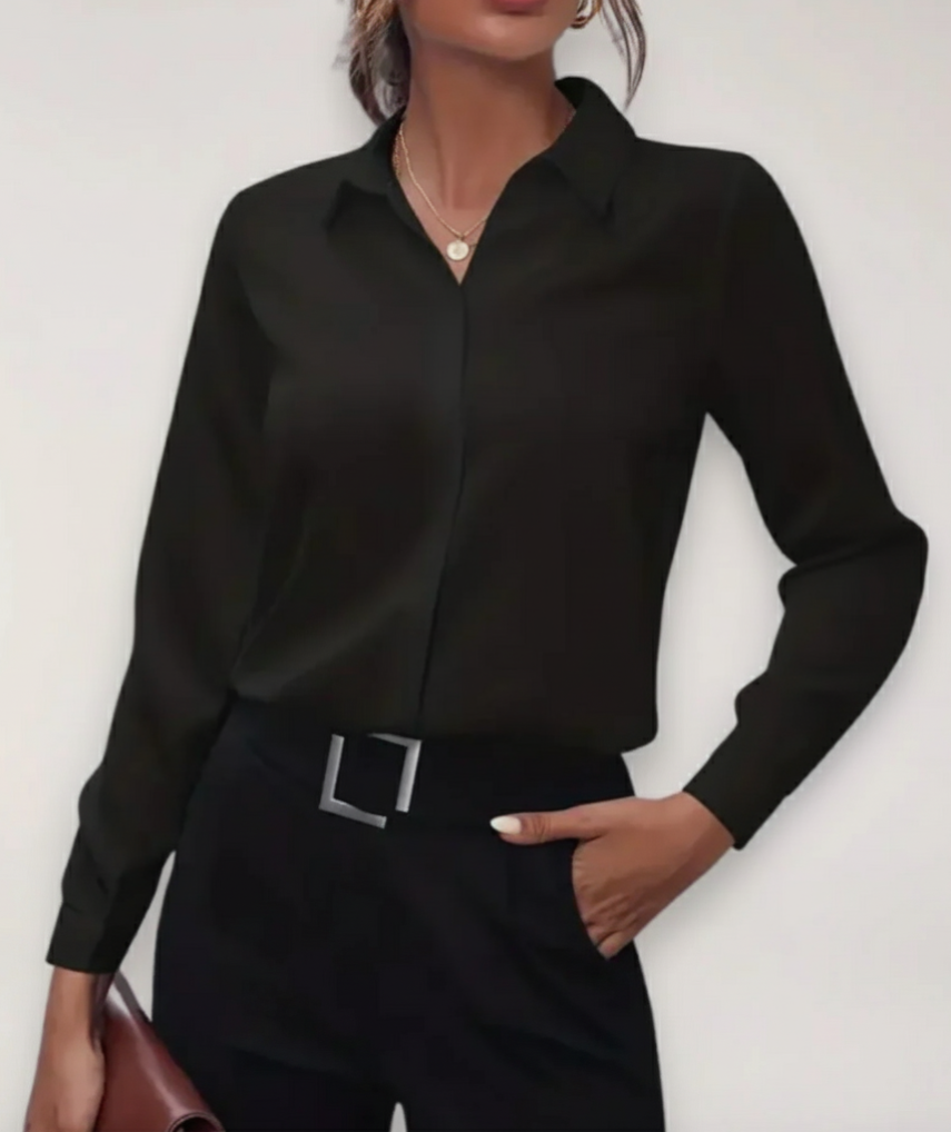 Bella | Women’s Elegant Tailored Button-Up Work Blouse