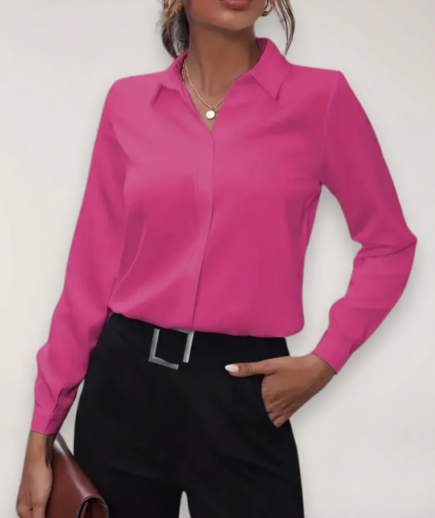 Bella | Women’s Elegant Tailored Button-Up Work Blouse