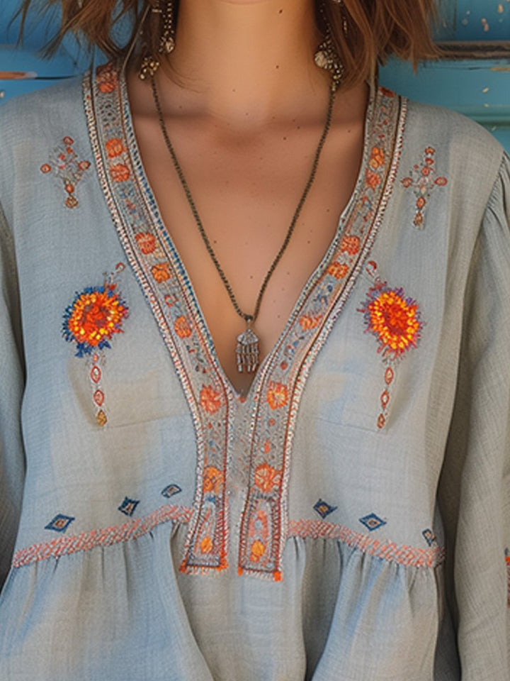 Kaitlyn | Women’s Summer Bohemian Embroidered Blouse