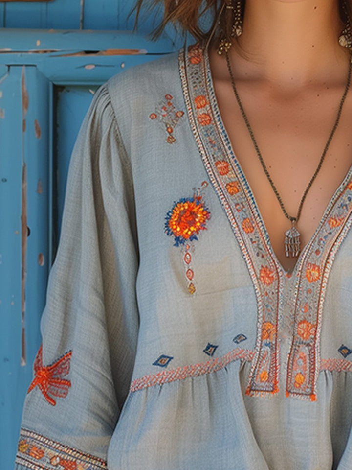 Kaitlyn | Women’s Summer Bohemian Embroidered Blouse