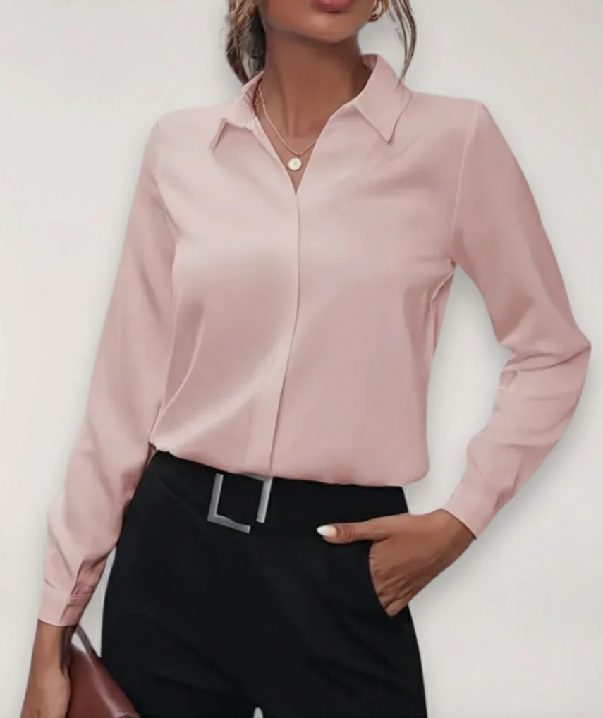 Bella | Women’s Elegant Tailored Button-Up Work Blouse